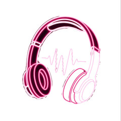 Headphones music audio sound dj listen hear beats rhythm melody headset wireless device entertainment design