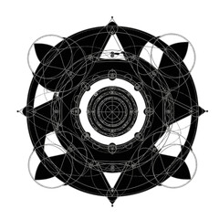 Geometric sacred geometry mandala vector design illustration with circles triangles and shapes art 