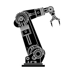 Illustration of industrial robot arm robotic technology automation engineering machine mechanical system design