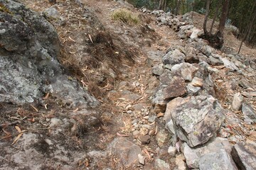 Callacpuma Archaeological Zone, pre-historic rupestrian paintings near Cajamarca, northern Peru