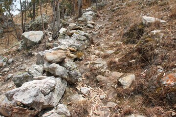 Callacpuma Archaeological Zone, pre-historic rupestrian paintings near Cajamarca, northern Peru