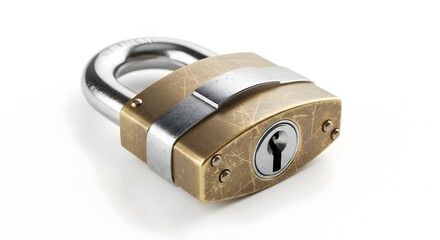 A Close-Up on a Brass Padlock in a Studio Setting, Symbolizing Protection and Safety