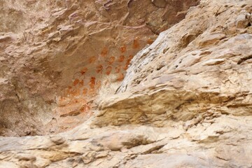 Callacpuma Archaeological Zone, pre-historic rupestrian paintings near Cajamarca, northern Peru