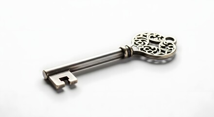 Antique Key, Studio Setting, Still Life Photograph, Vintage Aesthetic, Artistic Perspective, Concept of Discovery