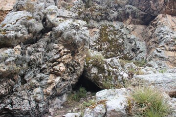 Callacpuma Archaeological Zone, pre-historic rupestrian paintings near Cajamarca, northern Peru