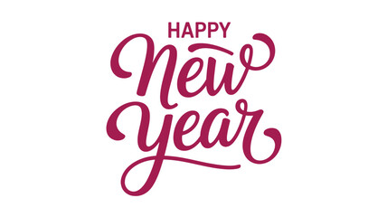Happy New Year lettering design for winter holidays season greeting card Vector illustration Isolated on white background