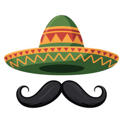 Traditional Mexican mariachi hat icon isolated in vector style. Great for cultural events, music themes, festival illustrations, and heritage themed designs.