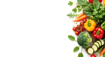 Celebrating world food safety day with fresh vegetables and herbs for healthy eating. Horizontal banner. Copy space. Healthy food concept