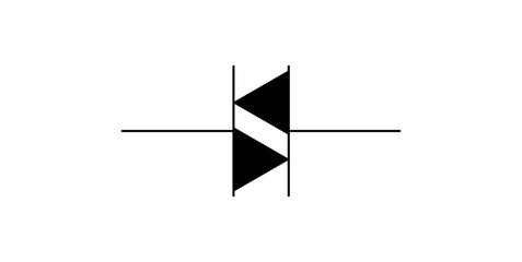 Diac Symbol in Electronic. Diode for Alternating Current.
