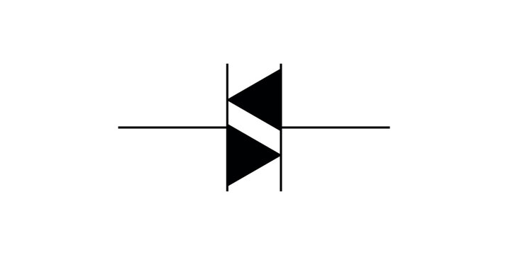 Diac Symbol in Electronic. Diode for Alternating Current.