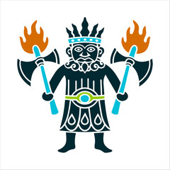 Oshe Oranmiyan: Yoruba Deity with Double Axe chang double headed axe oshe or a crown-with fire