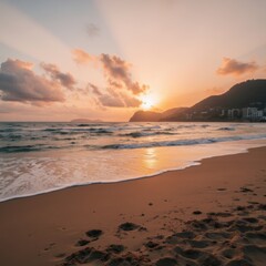 Sunset beach scenes from Brazil’s most famous shores such as Copacabana, Ipanema, or Baía do Sancho