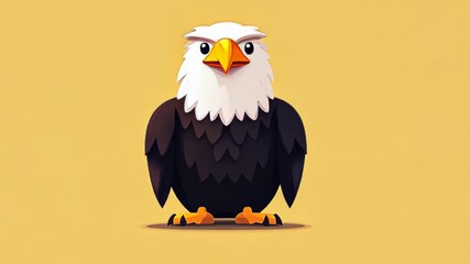 Majestic Eagle Illustration: A stylized depiction of a proud eagle, with sharp, watchful eyes, showcasing its bold form against a clean, modern background.