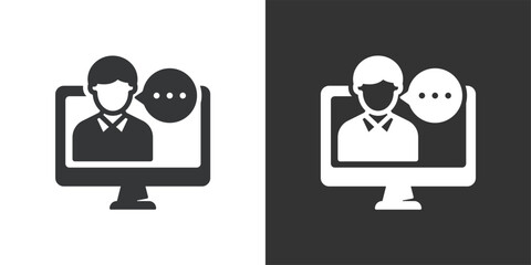 Online chat icon. Solid glyph series icon