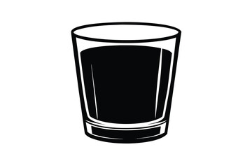 whiskey glass silhouette vector icon