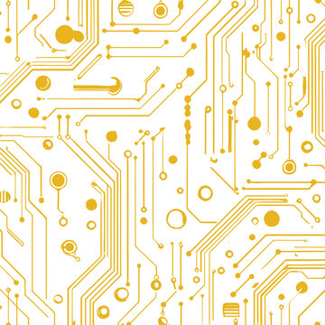 Złoty wz&oacute;r obwodu elektronicznego - powtarzalny wz&oacute;r wektorowy