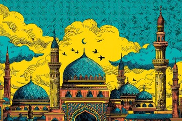 pop art style Islamic New Year