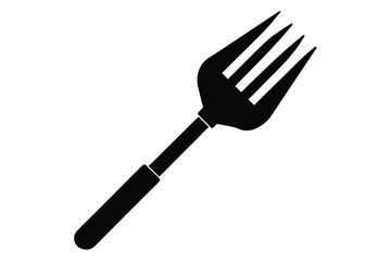 barbecue fork silhouette vector icon