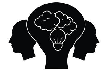 brainstorming silhouette vector icon