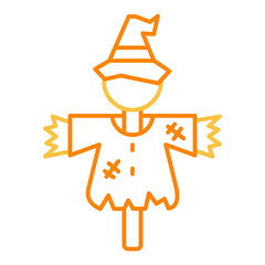 Scarecrow Colored Line Icon Vector Illustration