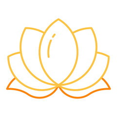 Lotus Flower Colored Line Icon Vector Illustration
