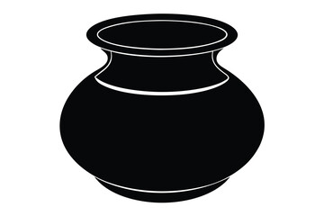 clay pot silhouette vector icon
