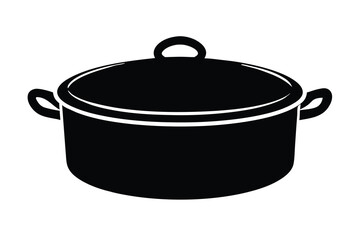 cooking pot silhouette vector icon