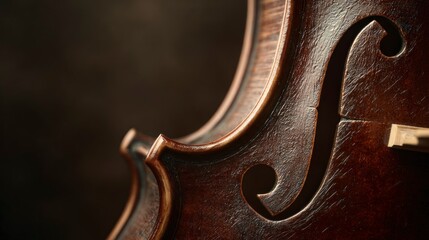 Vintage violin side view closeup