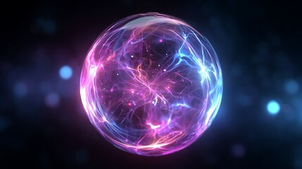 glowing sphere in the dark