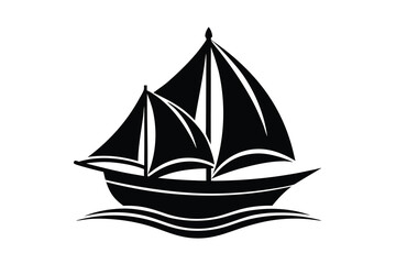 sailing silhouette vector icon