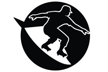 skateboarding silhouette vector icon