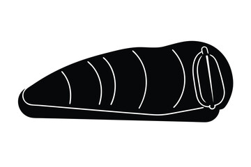 sleeping bag silhouette vector icon