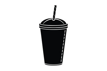 smoothie cup silhouette vector icon