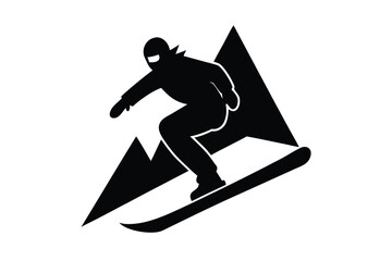 snowboarding silhouette vector icon