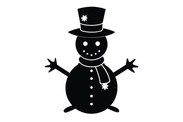snowman silhouette vector icon
