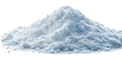 Pile of white powder or sugar forming a mound on a white background flour salt Cutout PNG Ai isolated on a transparent background