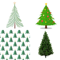 Obraz premium Christmas Tree PNG Pack – Festive Holiday Trees with Decorations