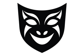 theater mask silhouette vector icon