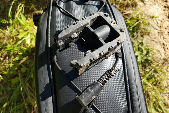 Broken folding plastic bicycle pedal