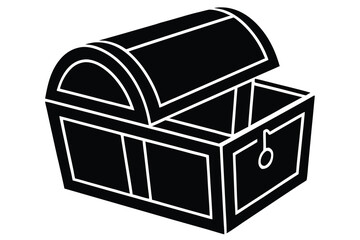 treasure chest silhouette vector icon
