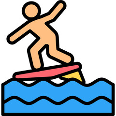 Water Sports lineal color icon