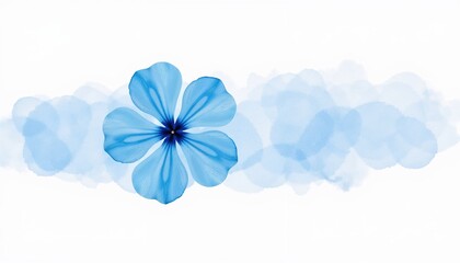Blue flower with soft petals and a blurred background  