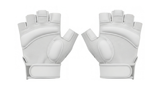 White Fitness Gloves Mockup Gym Workout Gear