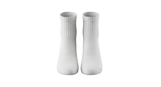 Pair Of White Crew Socks Studio Shot