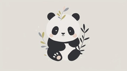 Cute Panda Cartoons: Vector Illustrations of Baby Pandas & Puppies for Cards