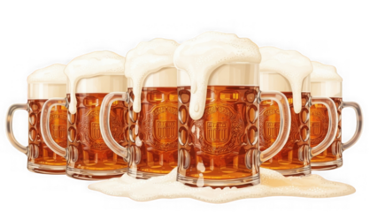 Frothy Beer Steins Oktoberfest Design