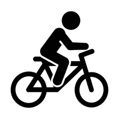 Obraz premium Person riding bicycle glyph icon