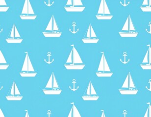 Sailing Ships and Anchors Pattern.