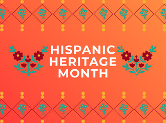Hispanic heritage month decorative floral art design