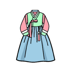 Traditional korean hanbok dress, a beautiful garment worn in korea